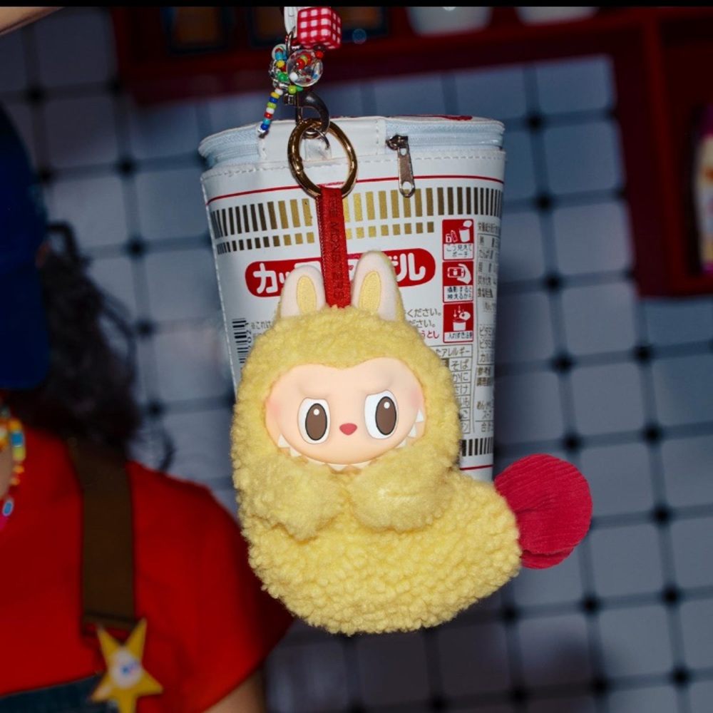 Labubu The Monsters Wacky Mart Series Tempura Shrimp Plush Earphone Case - Picture 4 of 8